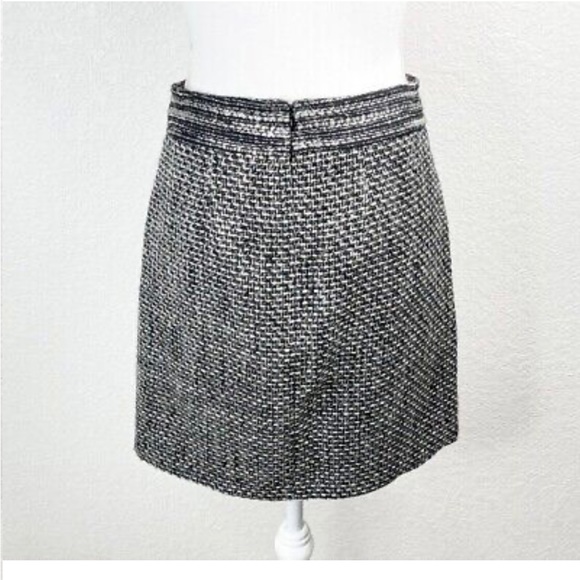 NWT-Loft Black Grey Tweed Pockets Zipper Pencil Skirt- Petite 0P - Picture 7 of 10